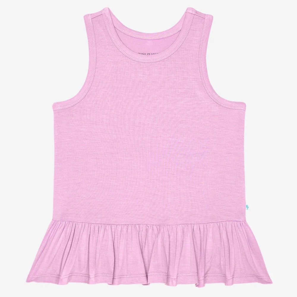 Posh Peanut Springtime Lilac Racerback Ruffled Loose Fit Shirt